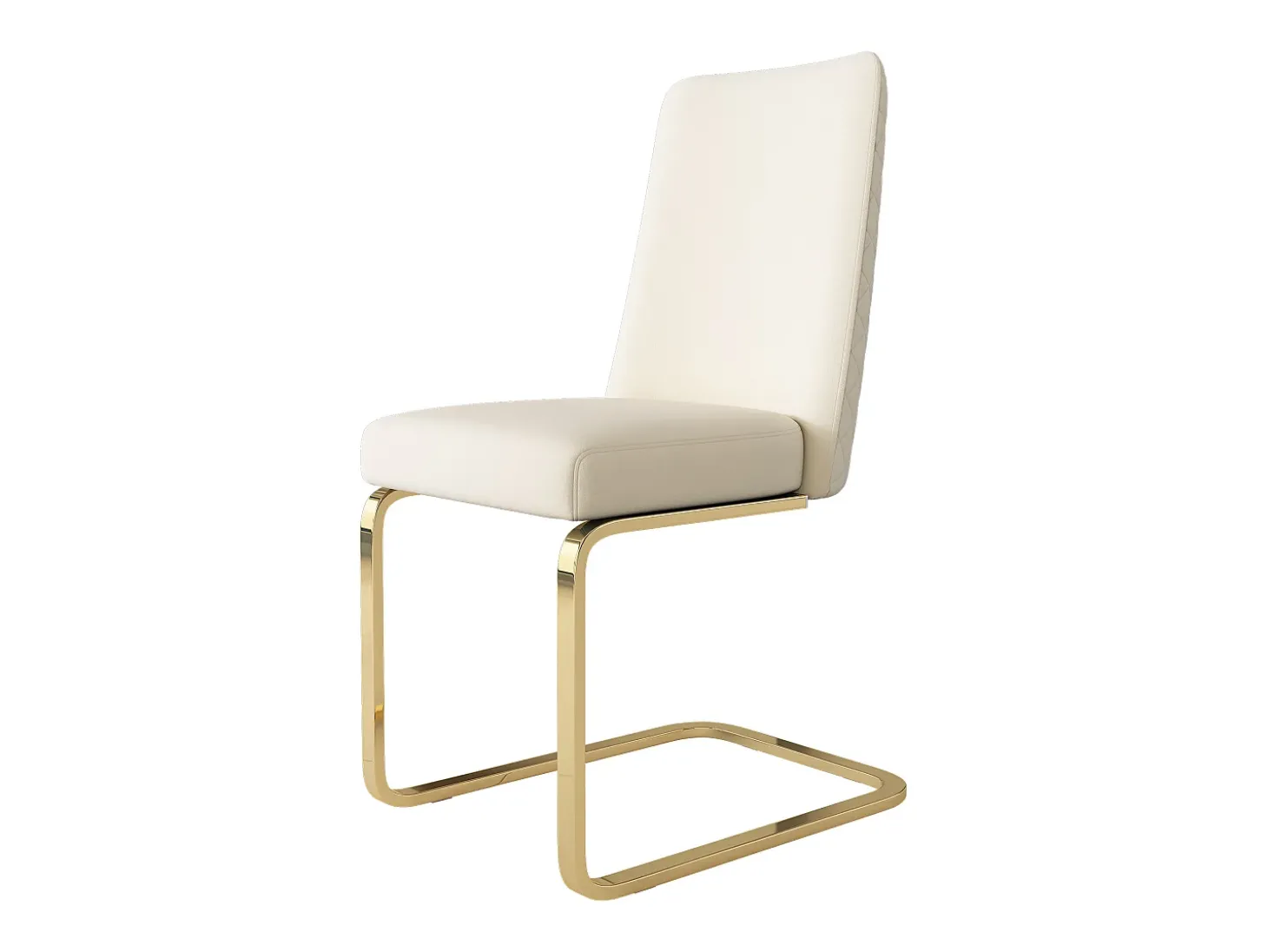 Juego de 2 sillas de comedor - terciopelo beige - con respaldo acolchado y patas de metal dorado