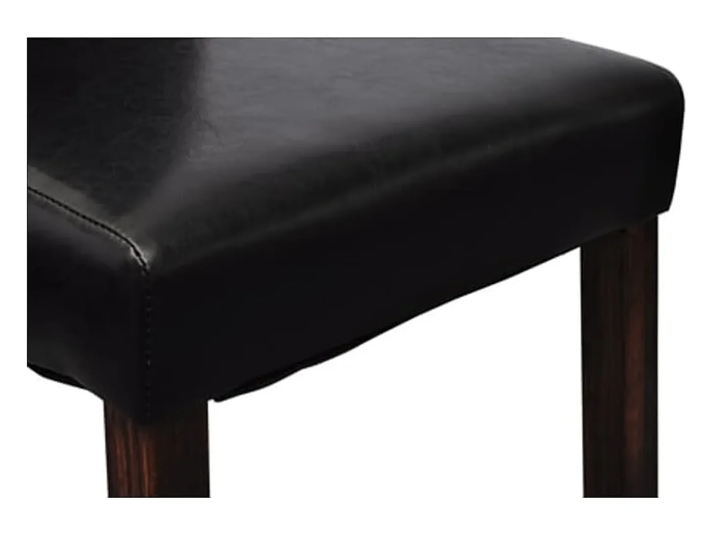 Juego de 2 sillas de comedor de piel sintética negra