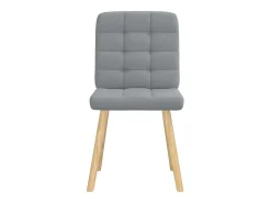 Juego de 6 sillas de comedor de tela gris claro