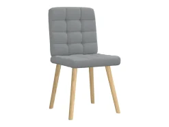 Juego de 6 sillas de comedor de tela gris claro
