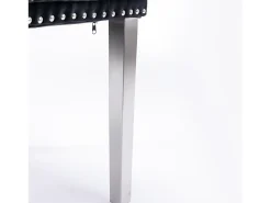 Juego de 2 sillas de comedor en terciopelo negro con respaldo acolchado y patas de metal plateado