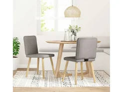 Juego de 2 sillas de comedor de tela color topo
