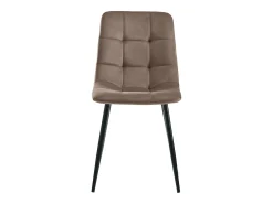 Juego de 4 sillas de comedor tapizadas con respaldo y reposabrazos, asiento de terciopelo marrón y patas de metal (44 x 44 x 85 cm)