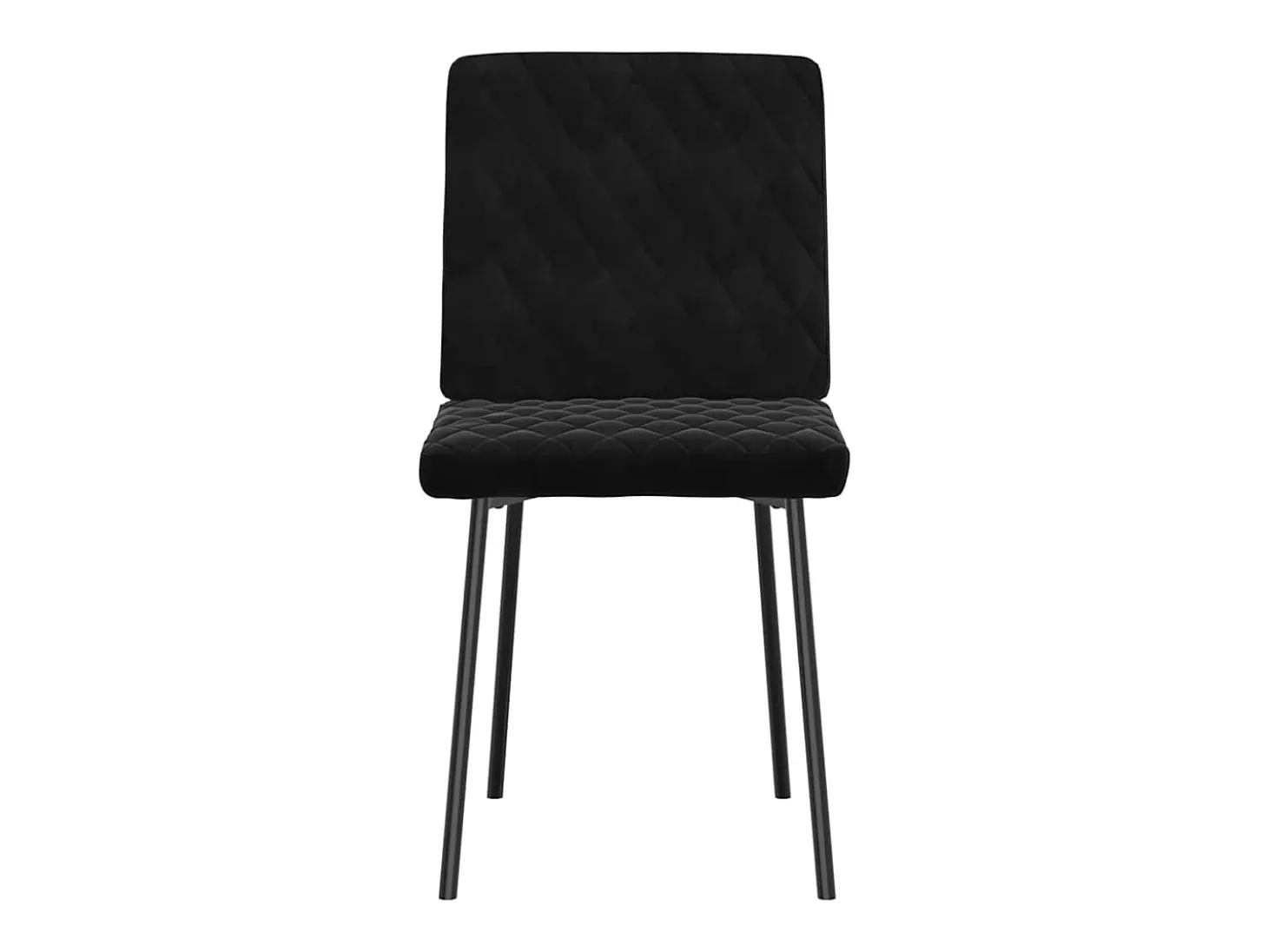 Juego de 4 sillas de comedor de terciopelo negro