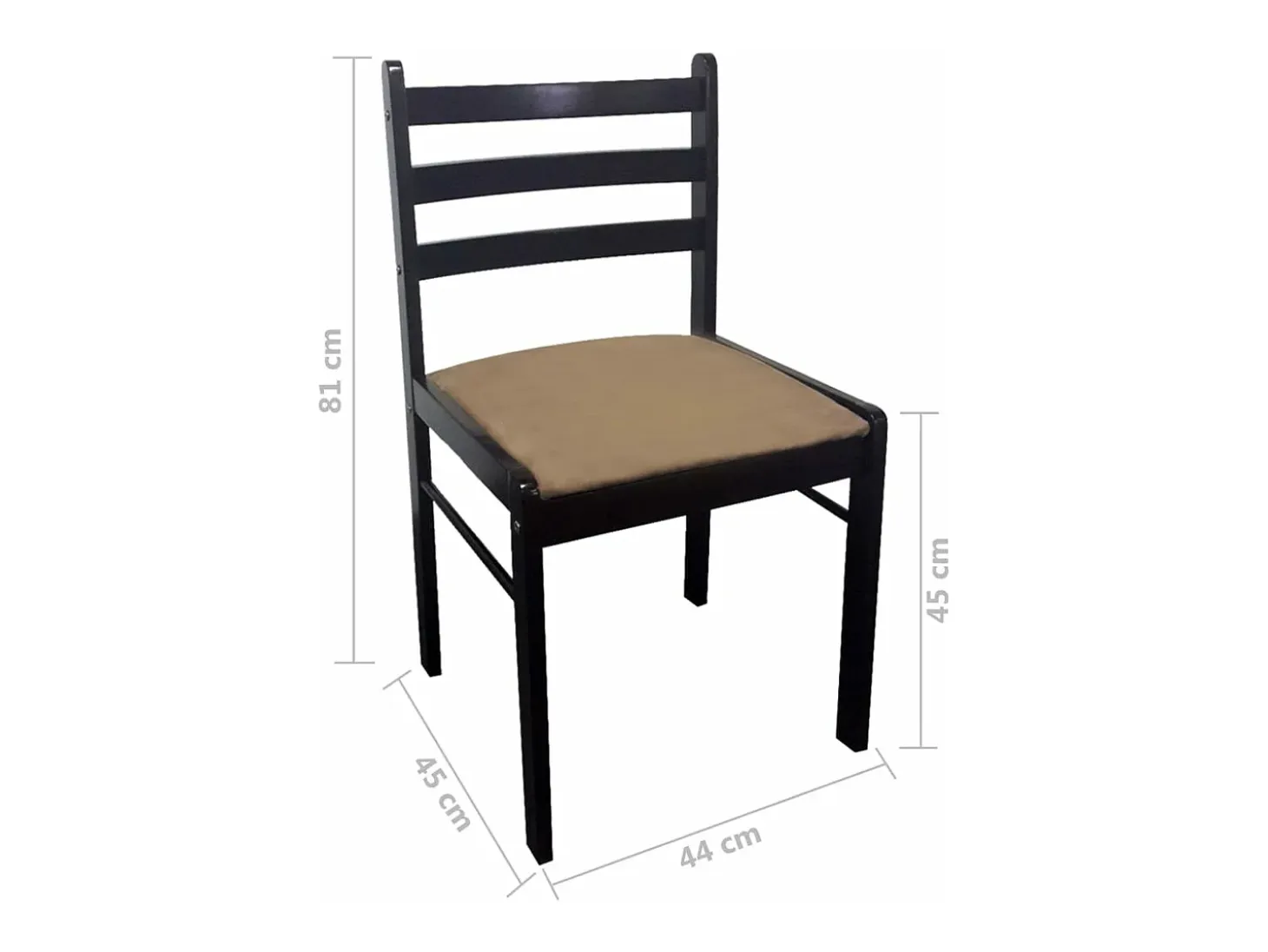 Juego de 2 Sillas de comedor madera maciza caucho terciopelo marrón ES558155