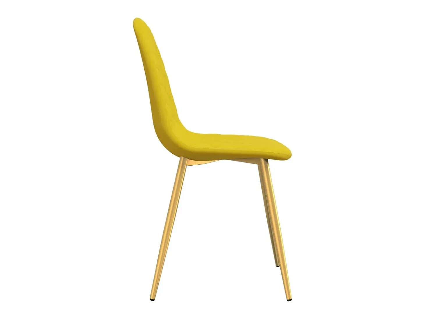 Juego de 2 sillas de comedor de terciopelo amarillo mostaza