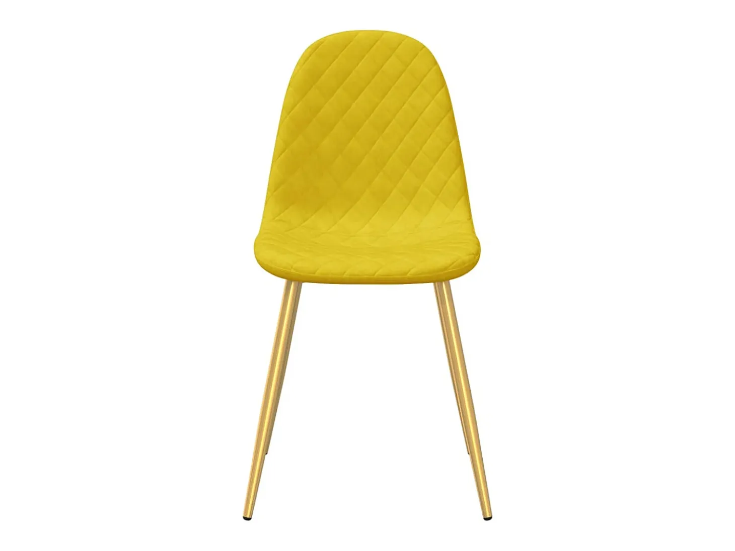 Juego de 2 sillas de comedor de terciopelo amarillo mostaza