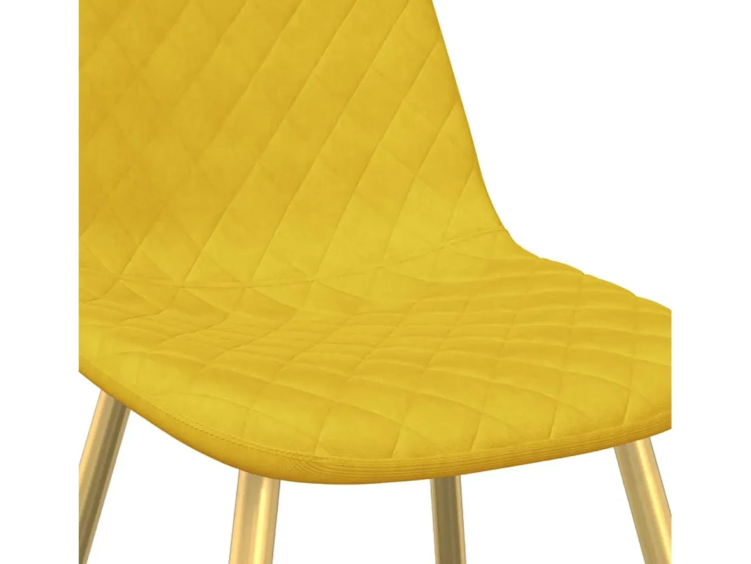 Juego de 2 sillas de comedor de terciopelo amarillo mostaza