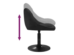 Juego de 4 sillas de comedor giratorias de terciopelo negro