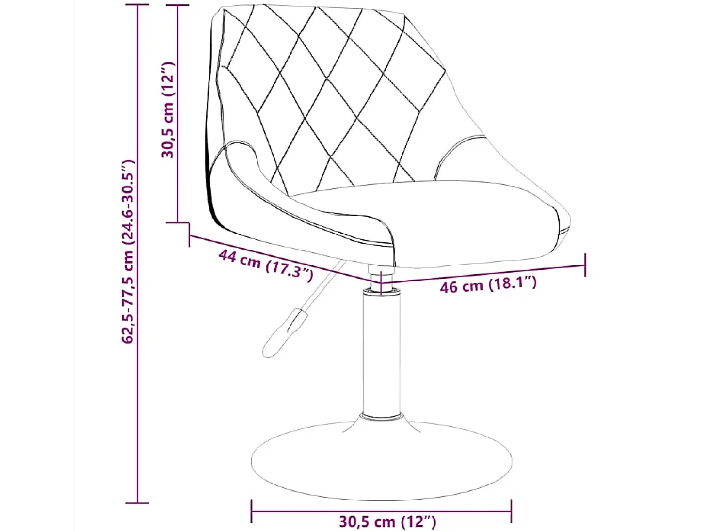 Juego de 4 sillas de comedor giratorias de terciopelo negro