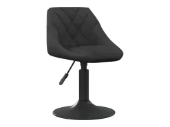 Juego de 4 sillas de comedor giratorias de terciopelo negro