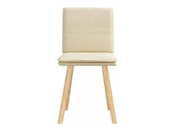 Juego de 2 sillas de comedor de tela color crema