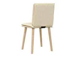 Juego de 2 sillas de comedor de tela color crema