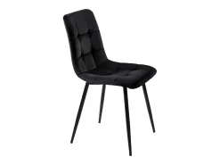 Juego de 4 sillas de comedor, color negro, asiento de terciopelo, respaldo cómodo, estructura de metal.