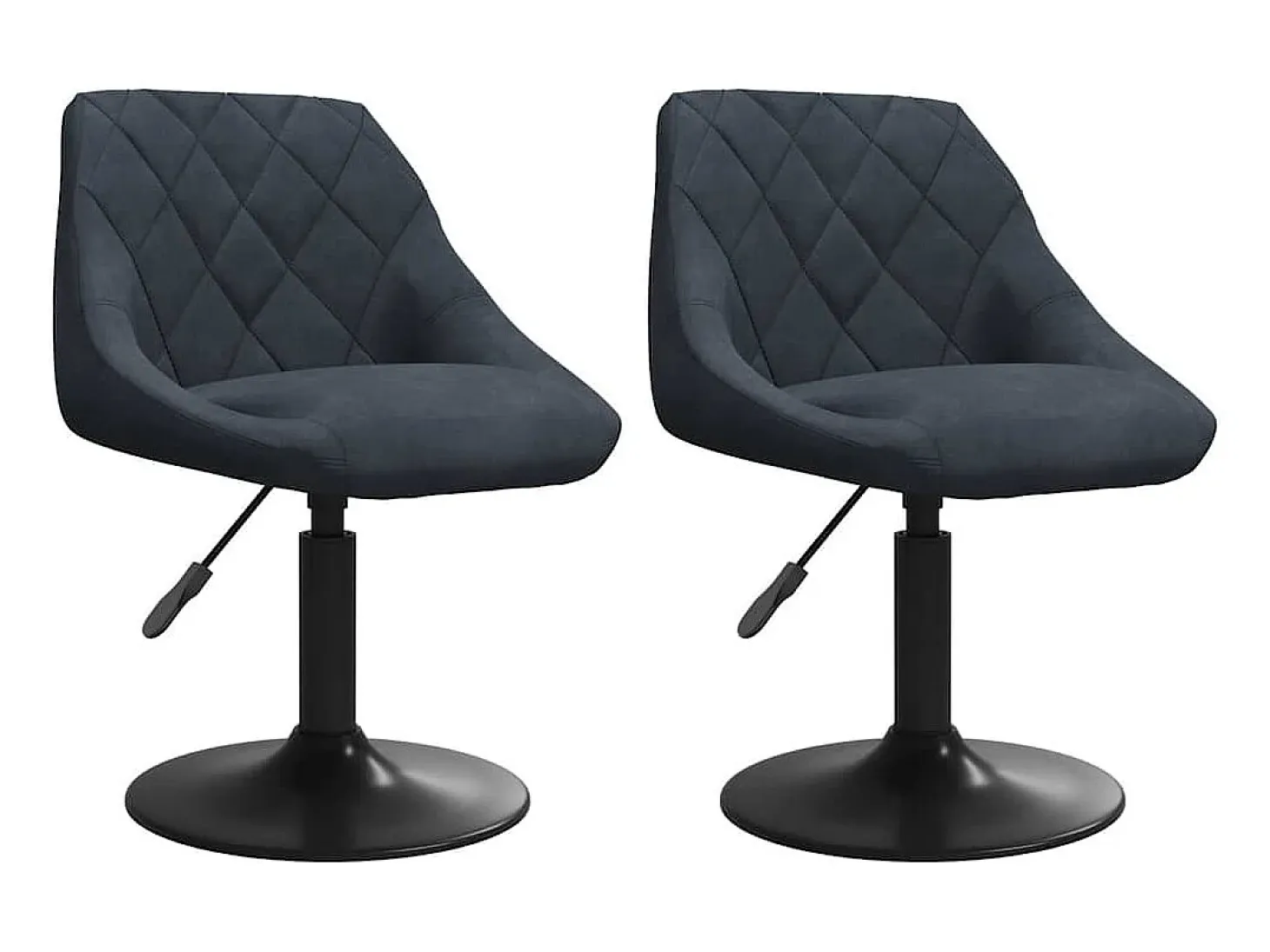 Juego de 2 sillas de comedor giratorias de terciopelo gris oscuro