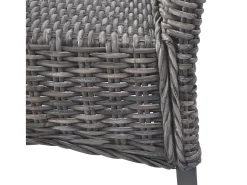 Juego de 6 sillas de comedor de ratán marrón Kubu y madera de mango