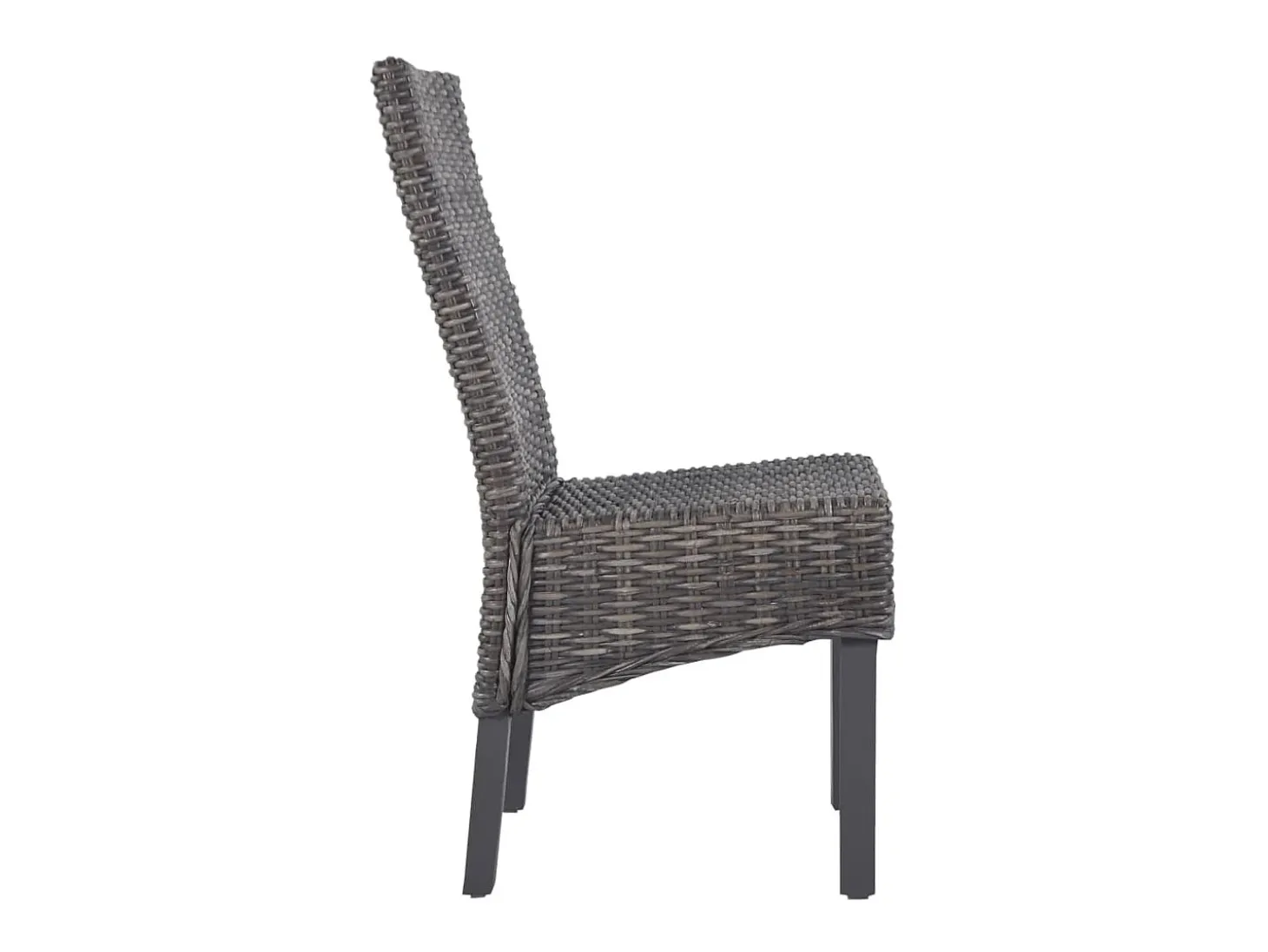 Juego de 6 sillas de comedor de ratán marrón Kubu y madera de mango