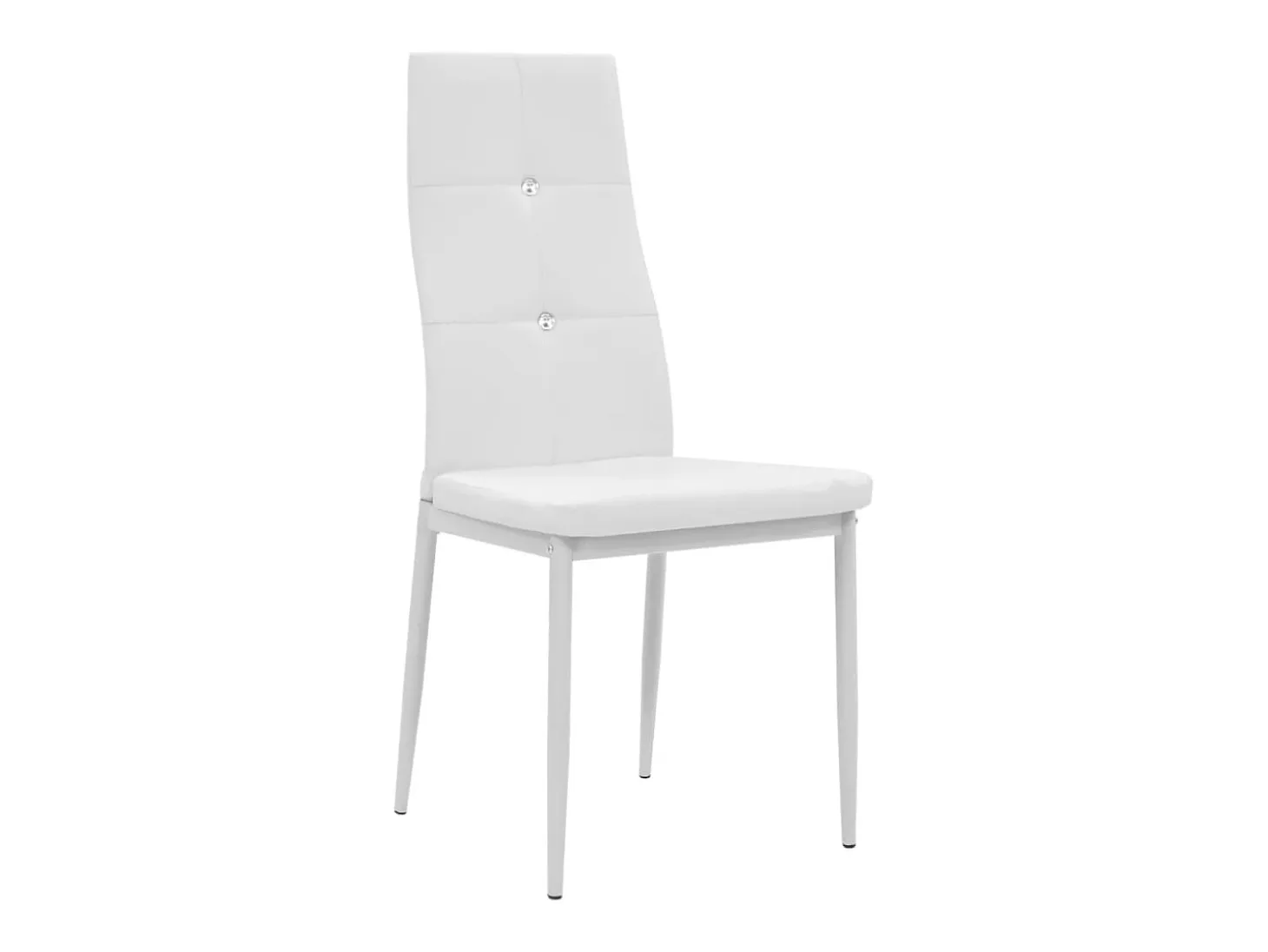 Juego de 2 sillas de comedor de piel sintética blanca