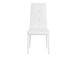 Juego de 2 sillas de comedor de piel sintética blanca