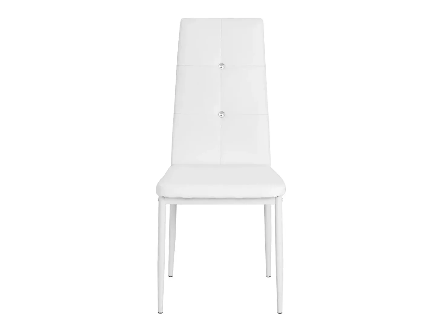 Juego de 2 sillas de comedor de piel sintética blanca