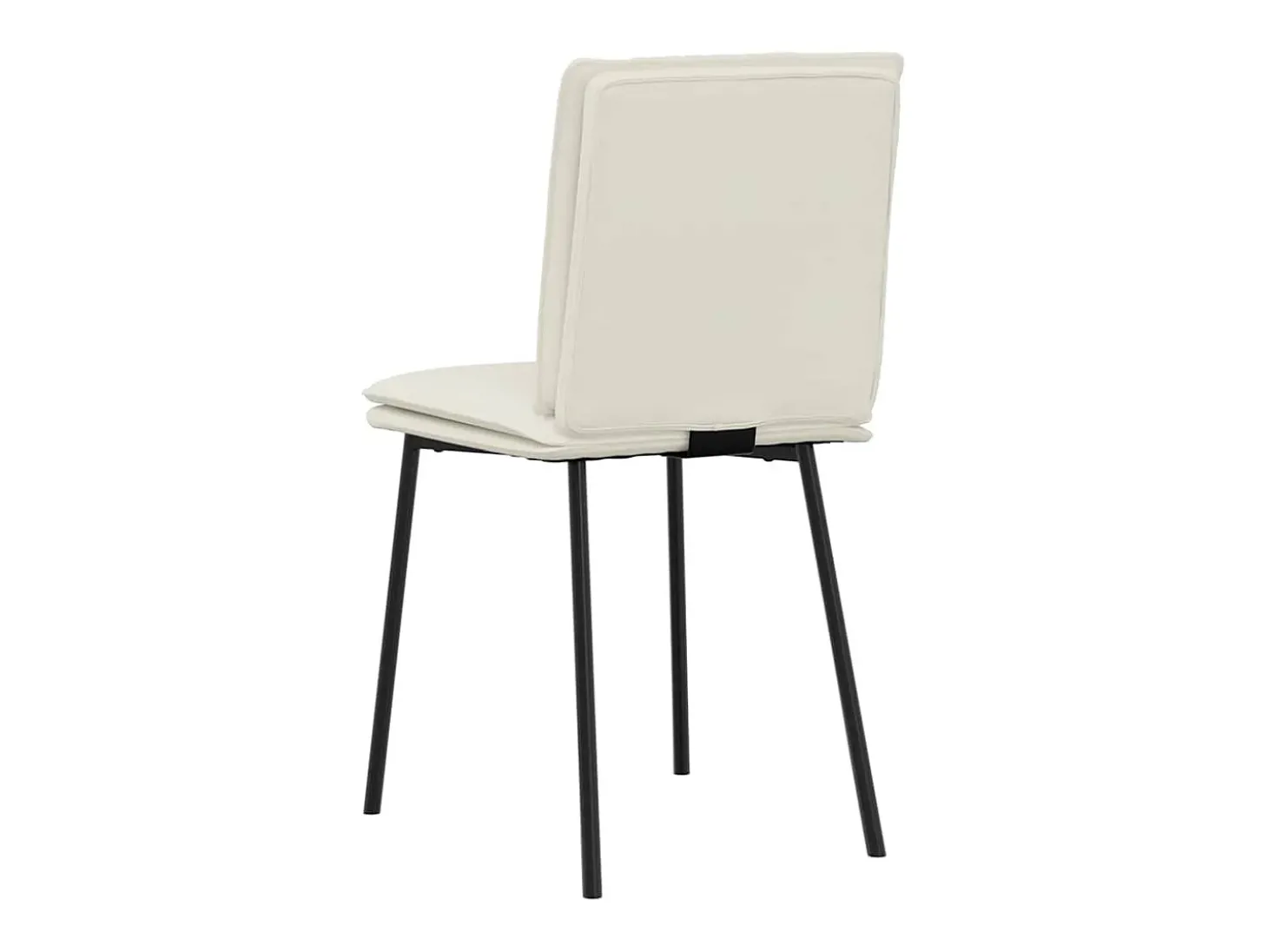 Juego de 2 sillas de comedor de terciopelo crema