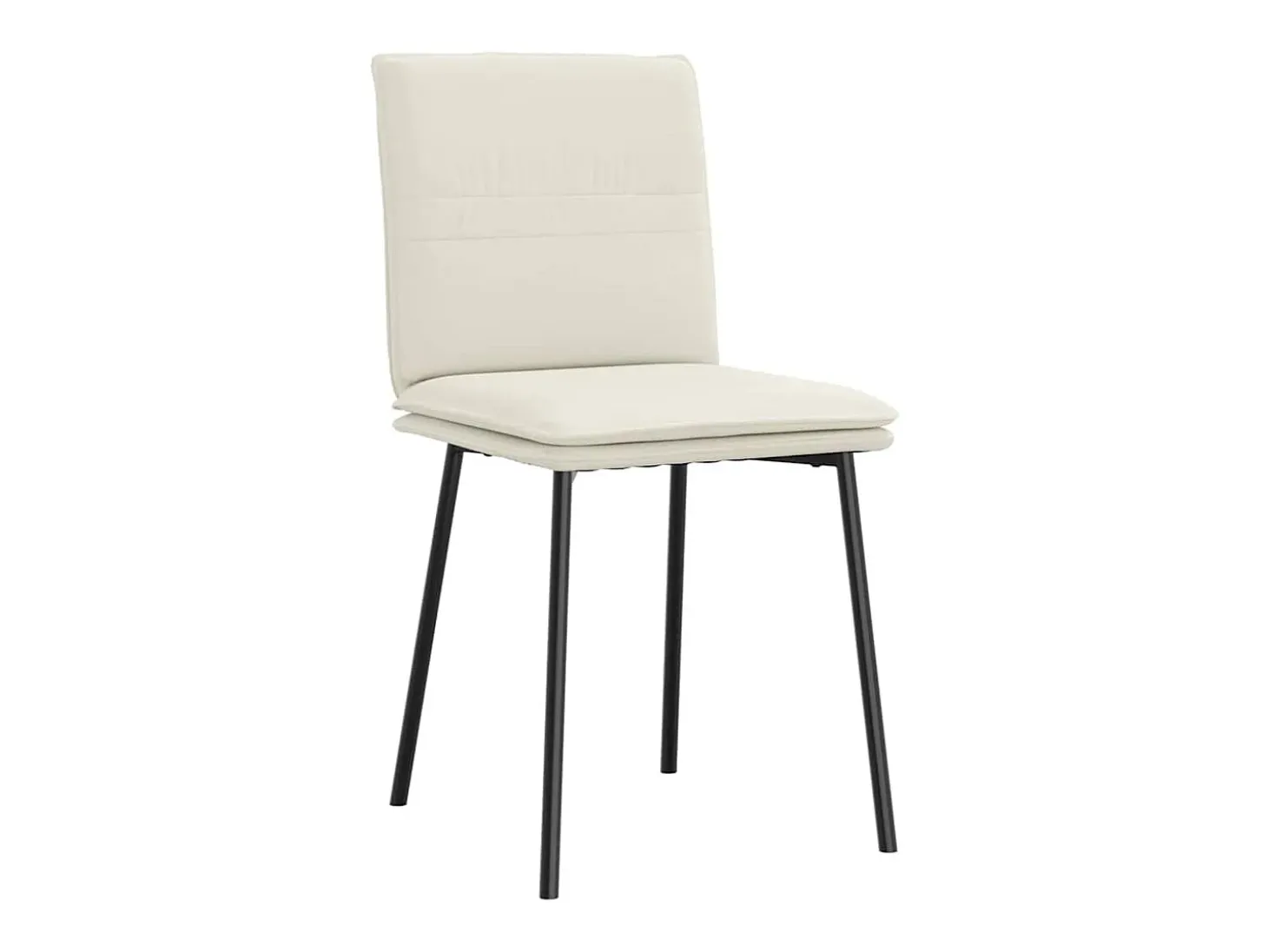 Juego de 2 sillas de comedor de terciopelo crema