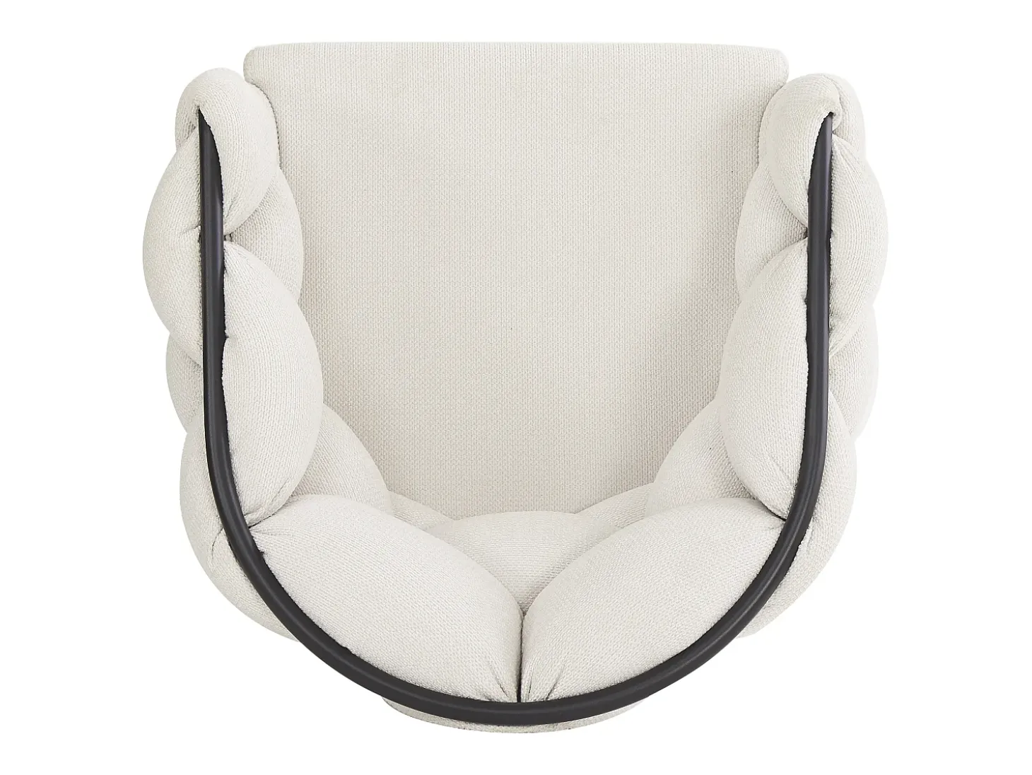 Juego de 6 sillas de comedor giratorias - 61 x 59 x 77,5 cm - Patas de terciopelo y hierro - Beige + negro
