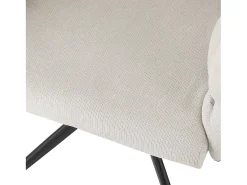 Juego de 6 sillas de comedor giratorias - 61 x 59 x 77,5 cm - Patas de terciopelo y hierro - Beige + negro