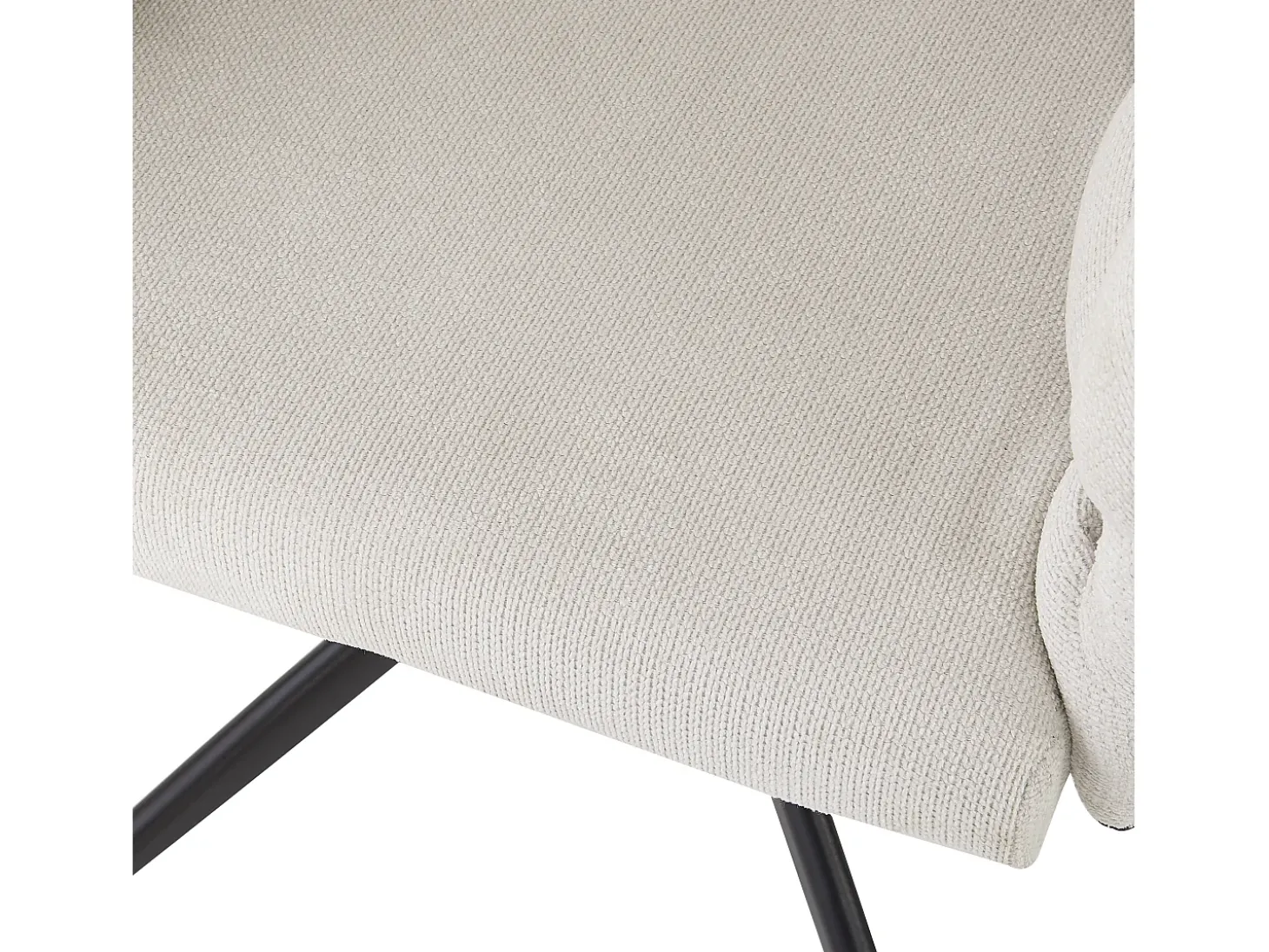 Juego de 6 sillas de comedor giratorias - 61 x 59 x 77,5 cm - Patas de terciopelo y hierro - Beige + negro