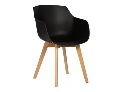 Juego de 4 Sillas de Comedor Estilo Escandinavo Negro de Madera de Haya Maciza - Fácil de Limpiar y de Alta Calidad