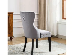 Juego de 2 sillas de comedor de terciopelo - 51 x 51 x 97 cm - sillón - silla de descanso - gris