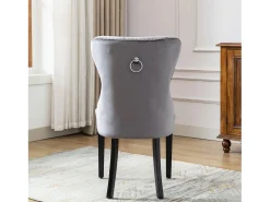 Juego de 2 sillas de comedor de terciopelo - 51 x 51 x 97 cm - sillón - silla de descanso - gris
