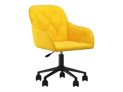 Juego de 2 Sillas de comedor giratorias terciopelo amarillo ES918944