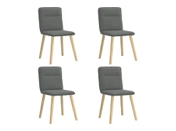 Juego de 4 sillas de comedor de tela gris oscuro