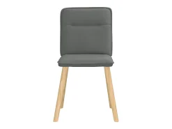 Juego de 4 sillas de comedor de tela gris oscuro