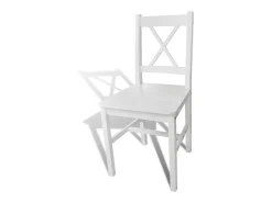 Juego de 6 sillas de comedor en madera de pino blanco