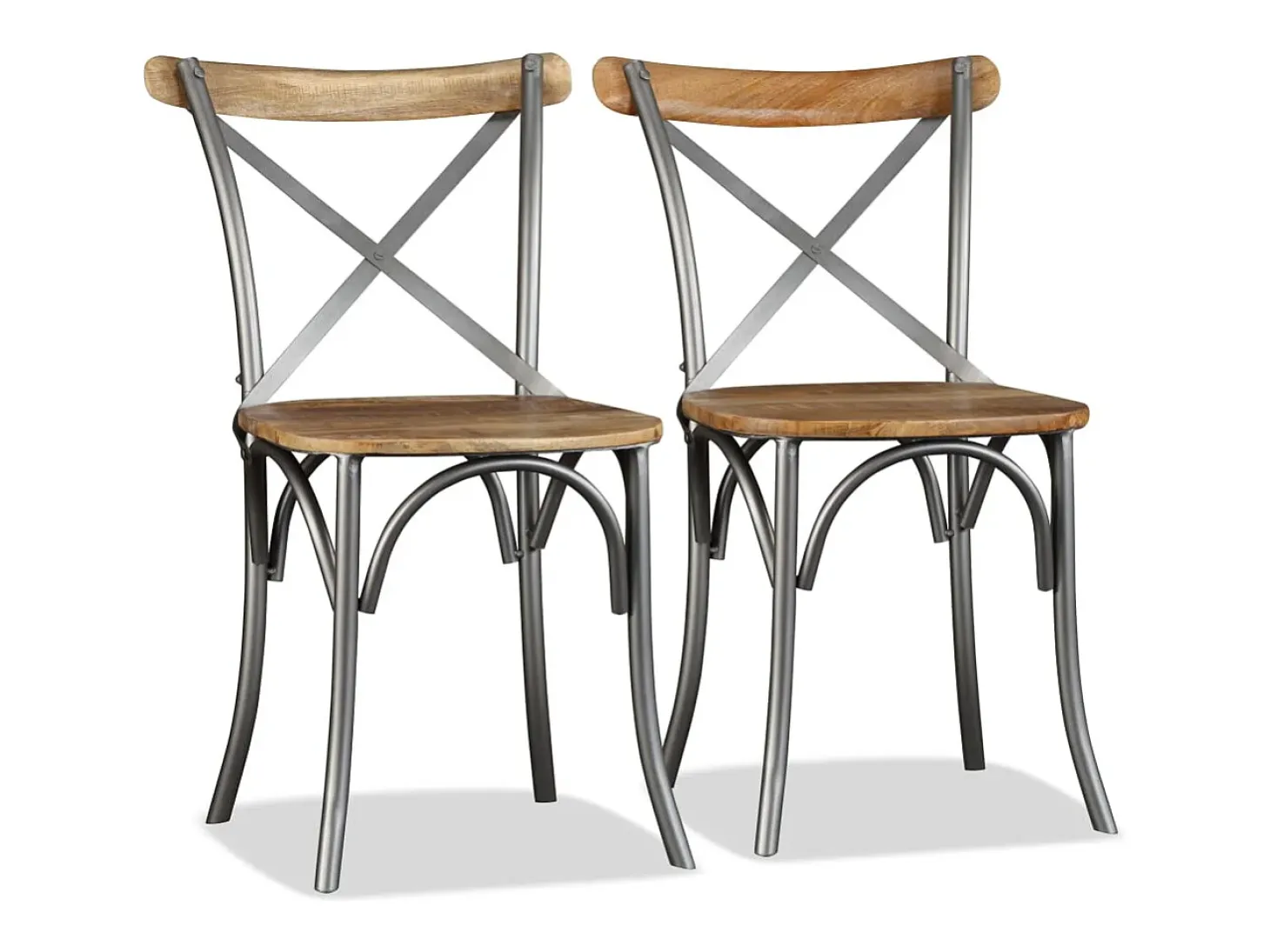 Juego de 2 sillas de comedor de madera maciza de mango