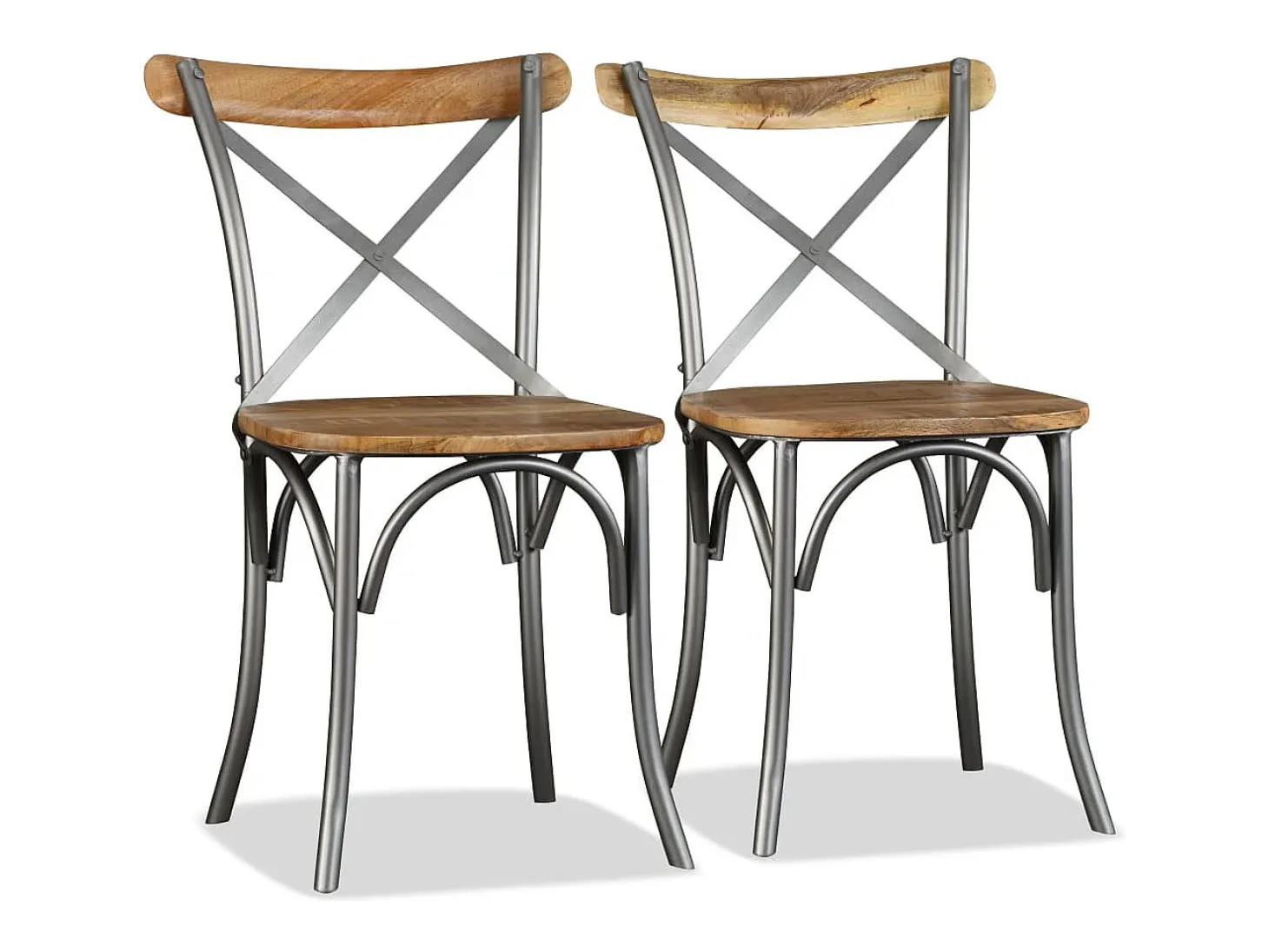 Juego de 2 sillas de comedor de madera maciza de mango