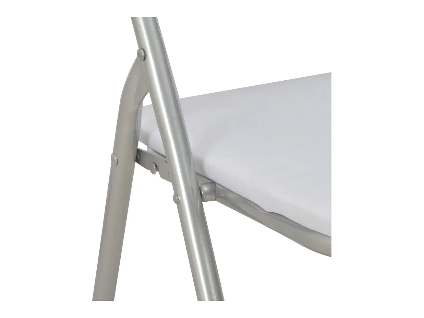 Juego de 2 sillas de comedor plegables de piel sintética blanca