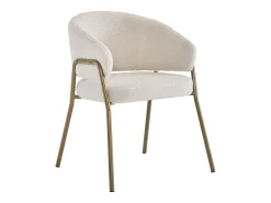Juego de 4 sillas de comedor modernas de terciopelo de piel de cordero con acabado dorado (1 pieza), con patas doradas, 49 x 18 x 78 cm, color blanco