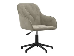 Juego de 2 Sillas de comedor giratorias de terciopelo gris claro ES471694
