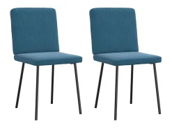 Juego de 2 sillas de comedor de terciopelo azul