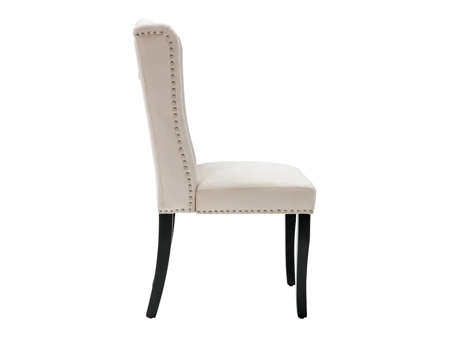 Juego de 4 sillas de comedor de terciopelo, patas de roble, diseño moderno, beige (L 103,68 x An 50,29 x Al 46,36 cm)