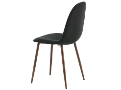 Juego de 2 sillas de comedor Polar negras y naturales con diseño moderno y tapizado suave