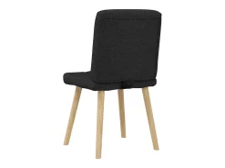 Juego de 4 sillas de comedor de tela negra