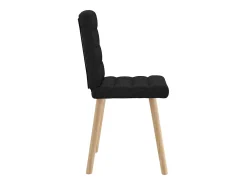 Juego de 4 sillas de comedor de tela negra