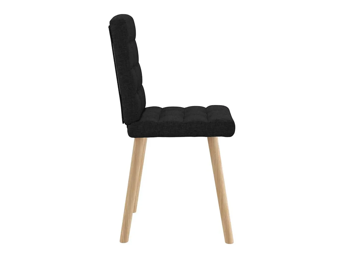 Juego de 4 sillas de comedor de tela negra