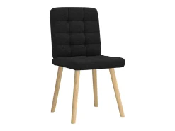 Juego de 4 sillas de comedor de tela negra