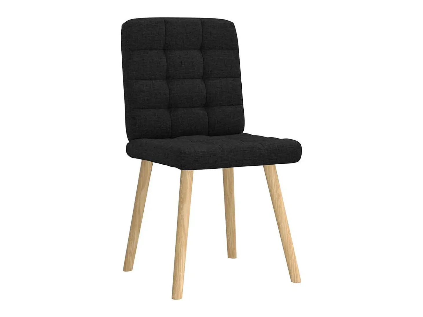 Juego de 4 sillas de comedor de tela negra