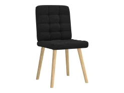 Juego de 6 sillas de comedor de tela negra